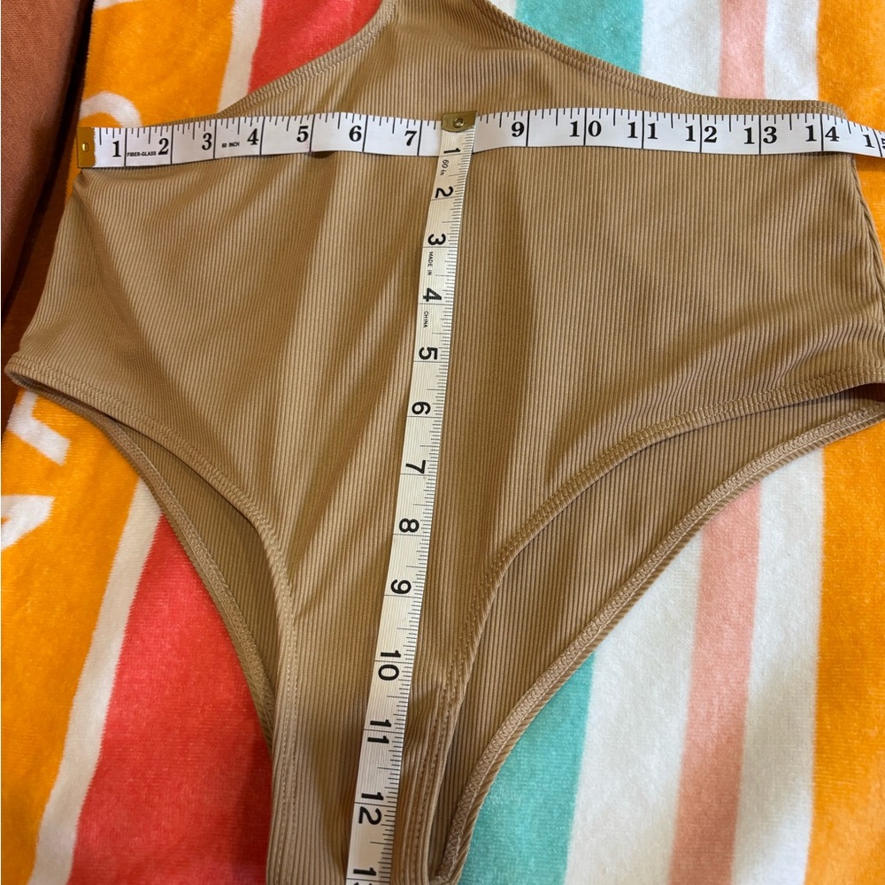 Light Brown One Piece Swimsuit With Cut Outs - Picture 12 of 16